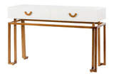 CONSOLA BLANCO-DORADO MADERA-METAL 120x35x77,3 CM