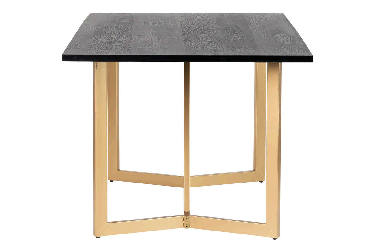 MESA COMEDOR MDF METAL NEGRA DORADA 180x90x75 CM