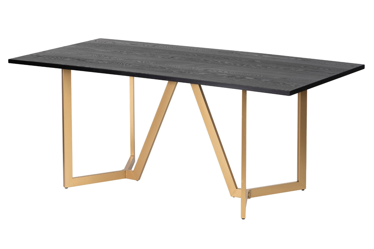 MDF Metal Black Metal Dining 180x90x75 cm