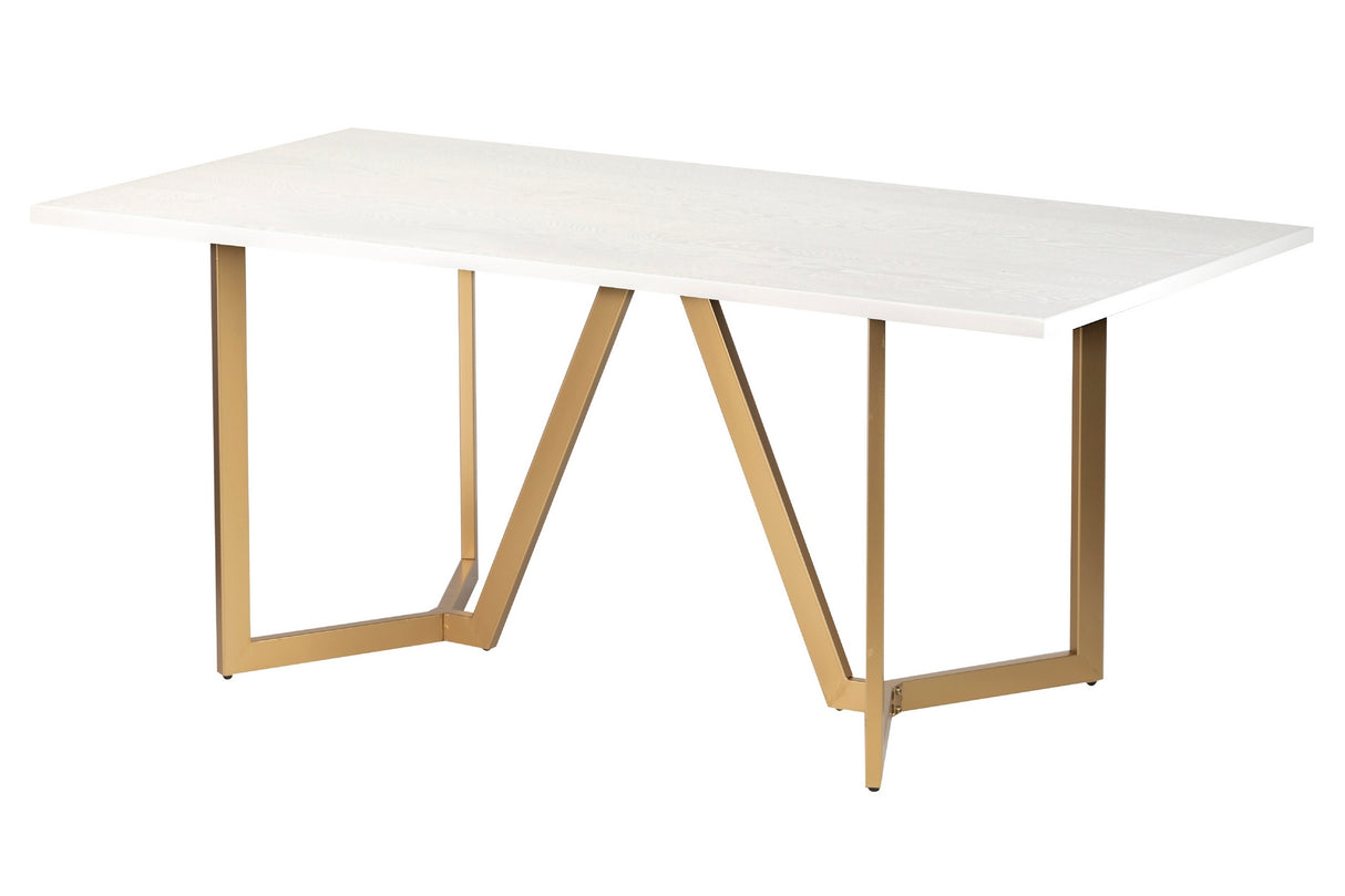 MDF Metal Dining Golden Metal 180x90x75 cm