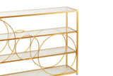 CONSOLA METAL DORADO C/ CRISTALES 130x30x80 CM