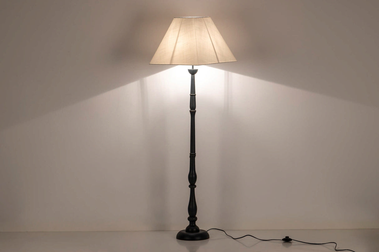 Schwarze Holzbodenlampe 44x44x165 cm