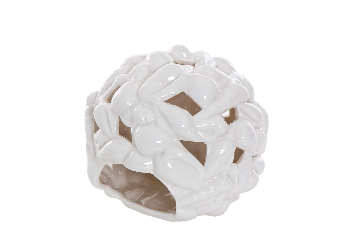 Portavelas Ball Porcelain Conchas 13x13x12 cm