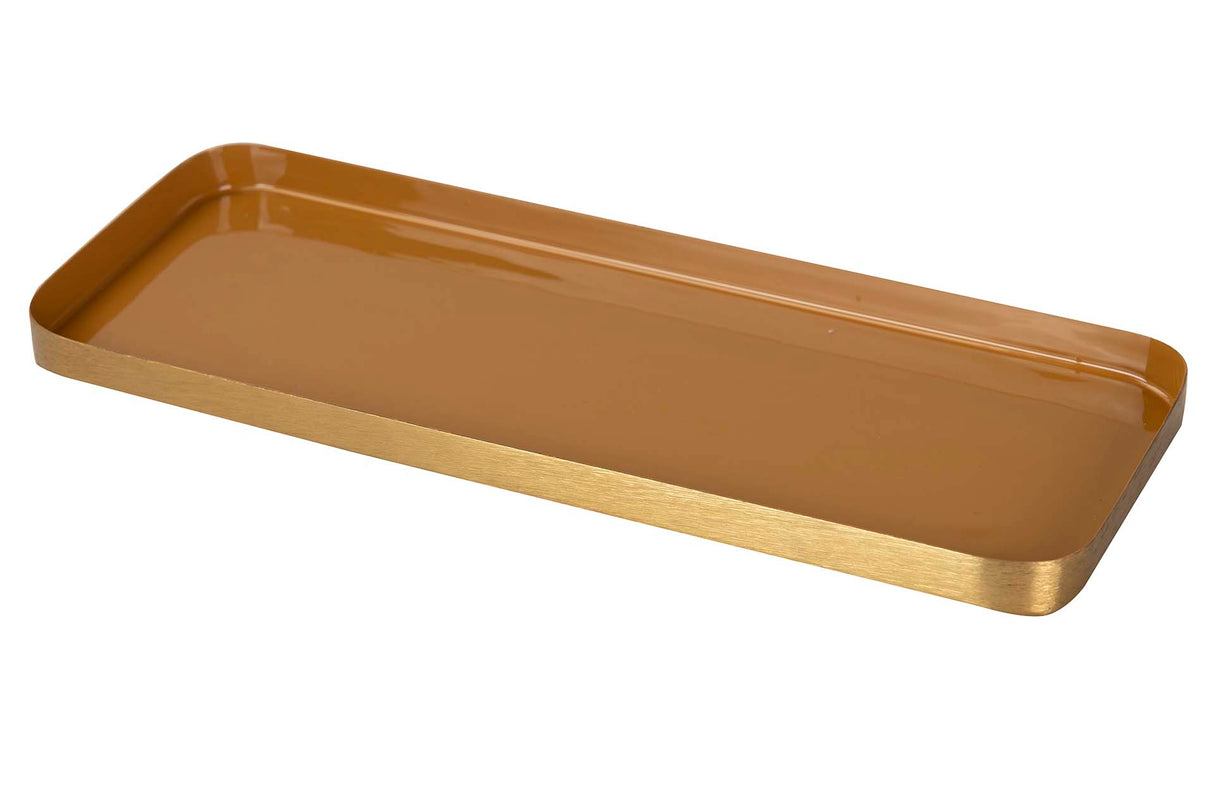 BANDEJA METAL DORADO MOSTAZA 41x16x2 CM