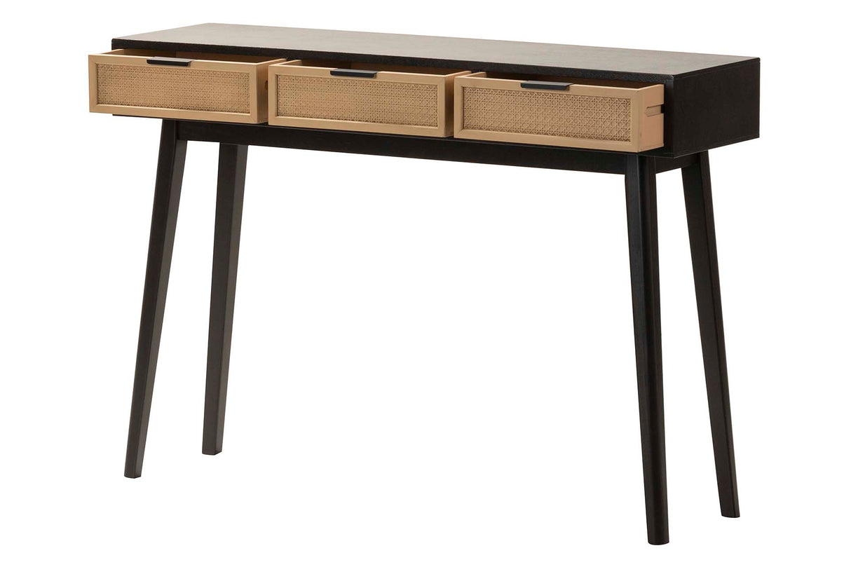 Mdf pino preto preto 106x30x75 cm console