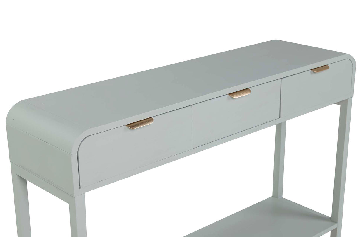 Console Pino MDF verde dourado 110x32x75 cm