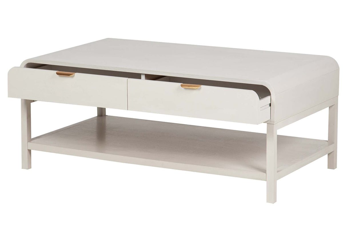MESA DE CENTRO PINO MDF BLANCO 110x60x40 CM