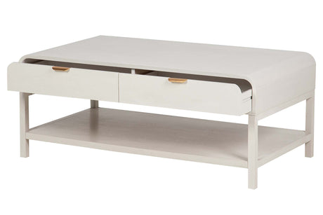 MESA DE CENTRO PINO MDF BLANCO 110x60x40 CM