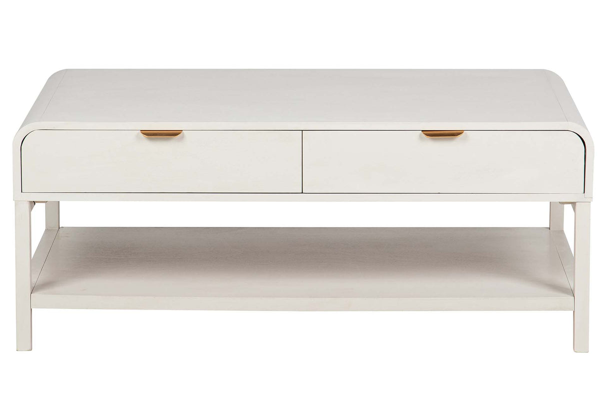 MESA DE CENTRO PINO MDF BLANCO 110x60x40 CM