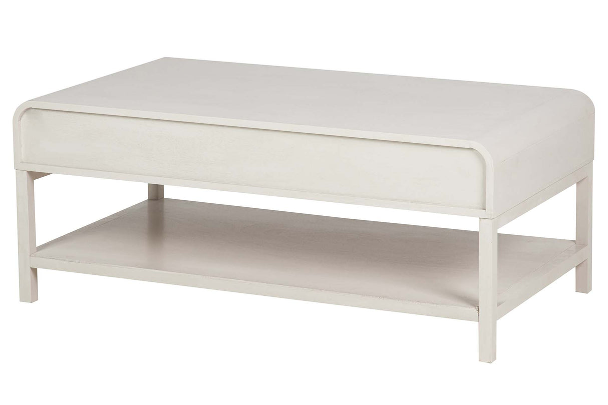 MESA DE CENTRO PINO MDF BLANCO 110x60x40 CM