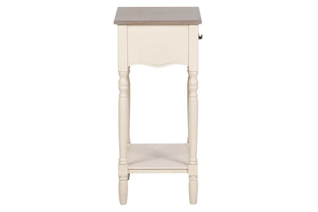 MESITA DE NOCHE 1 CAJON PINO MDF BEIGE 45x35x75 CM