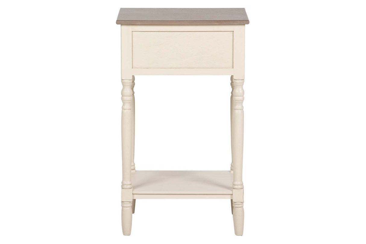 MESITA DE NOCHE 1 CAJON PINO MDF BEIGE 45x35x75 CM