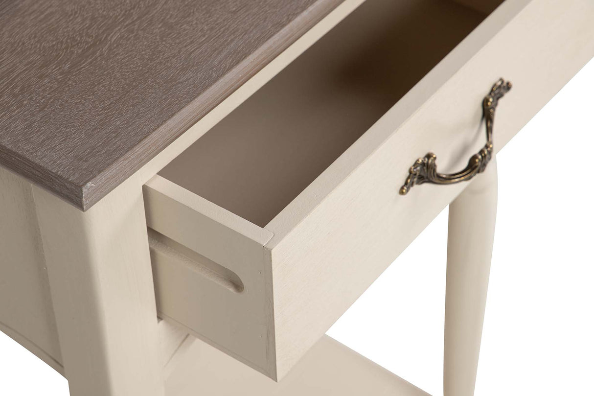 MESITA DE NOCHE 1 CAJON PINO MDF BEIGE 45x35x75 CM
