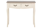 CONSOLA 2 CAJONES PINO MDF BEIGE 90x38x78 CM