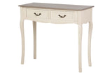 CONSOLA 2 CAJONES PINO MDF BEIGE 90x38x78 CM