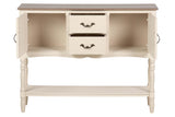 CONSOLA CAJONES PUERTAS PINO MDF BEIGE 106x28x81CM