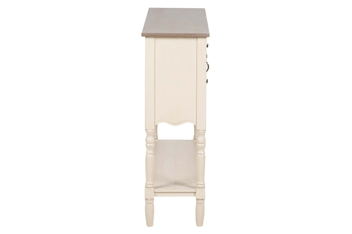 CONSOLA CAJONES PUERTAS PINO MDF BEIGE 106x28x81CM