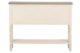 CONSOLA CAJONES PUERTAS PINO MDF BEIGE 106x28x81CM