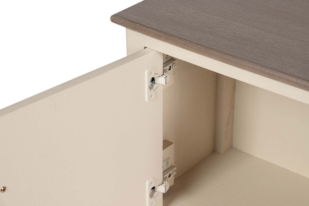 CONSOLA CAJONES PUERTAS PINO MDF BEIGE 106x28x81CM