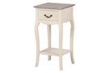 MESITA DE NOCHE 1 CAJON PINO MDF BEIGE 35x35x69 CM