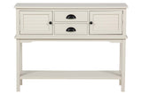 CONSOLA PUERTAS CAJONES PINO MDF BLANCA 106x30x81 CM