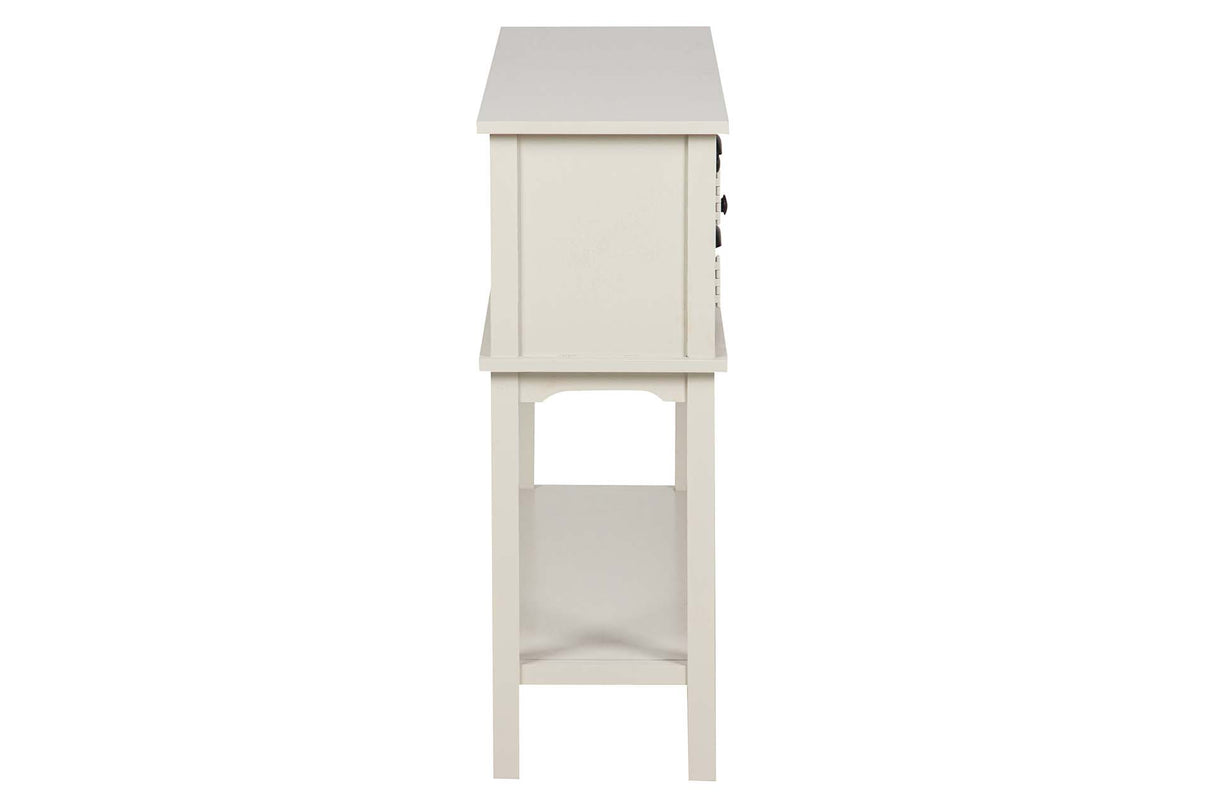 CONSOLA PUERTAS CAJONES PINO MDF BLANCA 106x30x81 CM