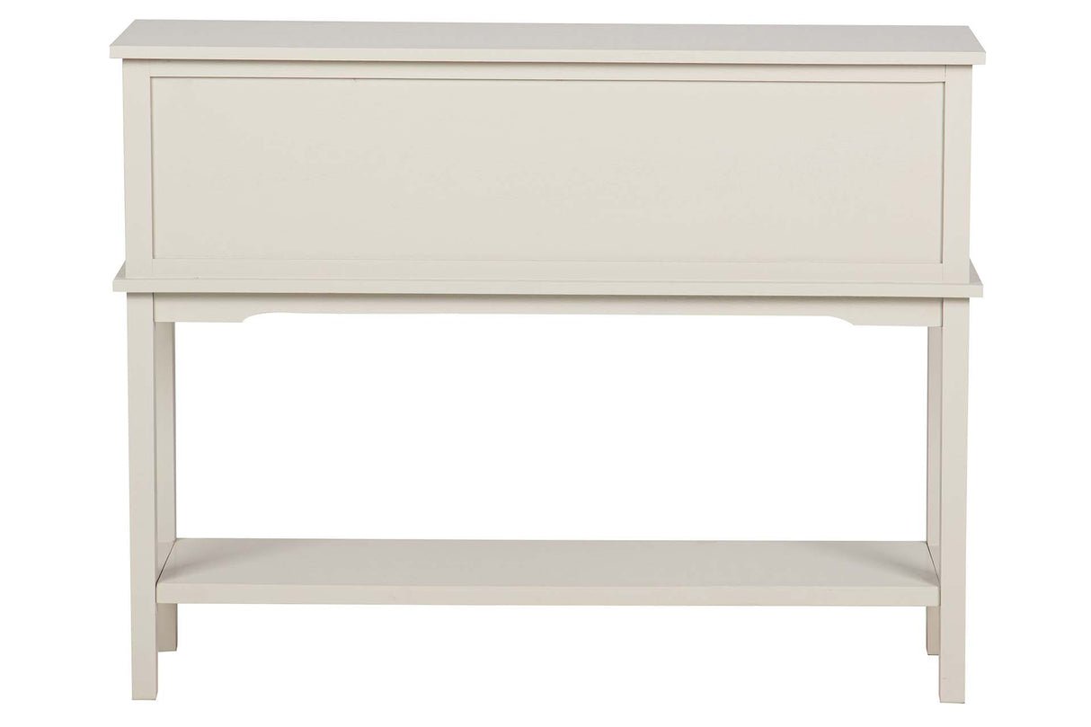 CONSOLA PUERTAS CAJONES PINO MDF BLANCA 106x30x81 CM