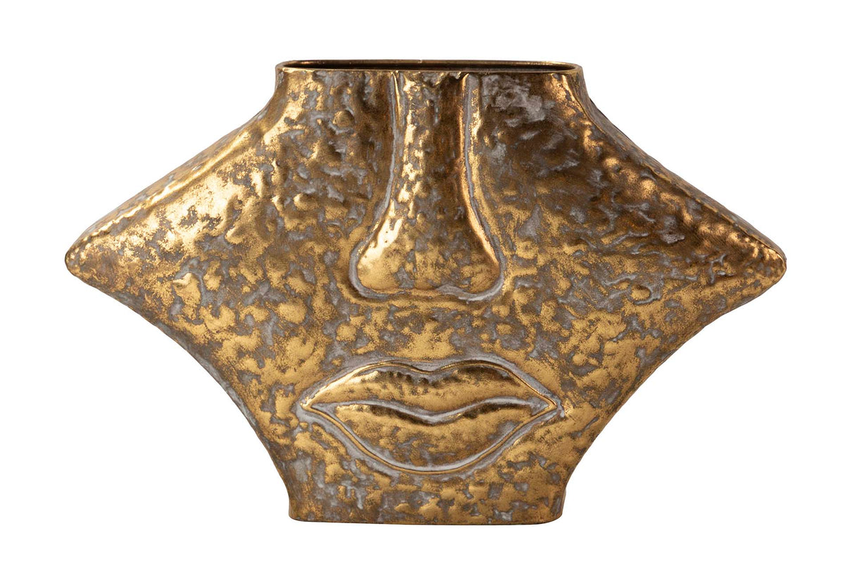 Gold Metal Florero 38x11x24 cm