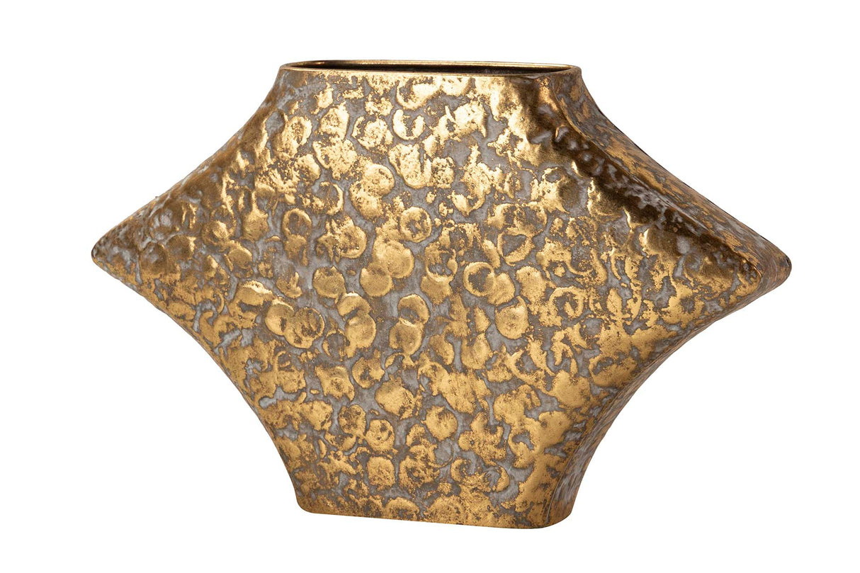 Gold Metal Florero 38x11x24 cm