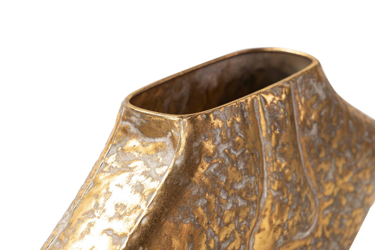 Gold Metall Florero 38x11x24 cm