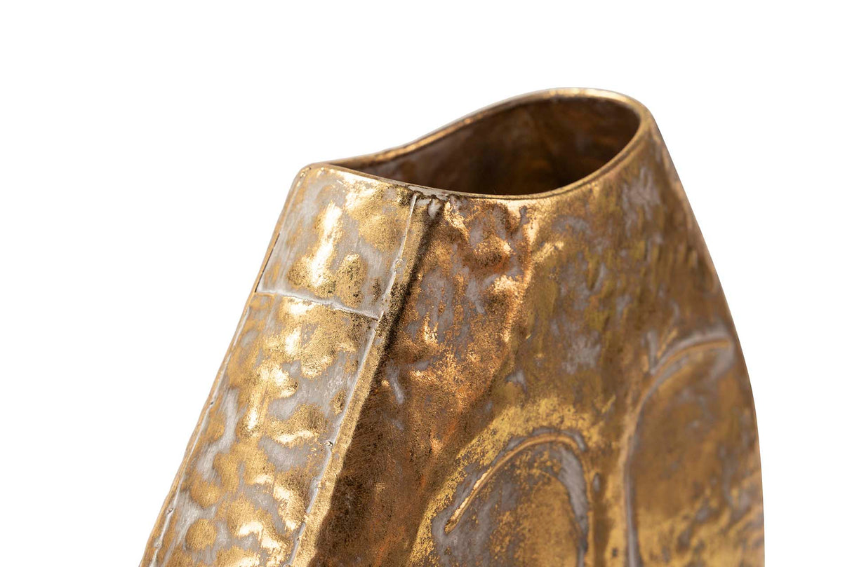 Gold Metal Florero 27x11x36 cm