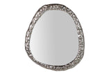 Specchio in metallo argento 53x3x57 cm