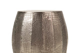 Table de selles métalliques en argent 42x42x45 cm