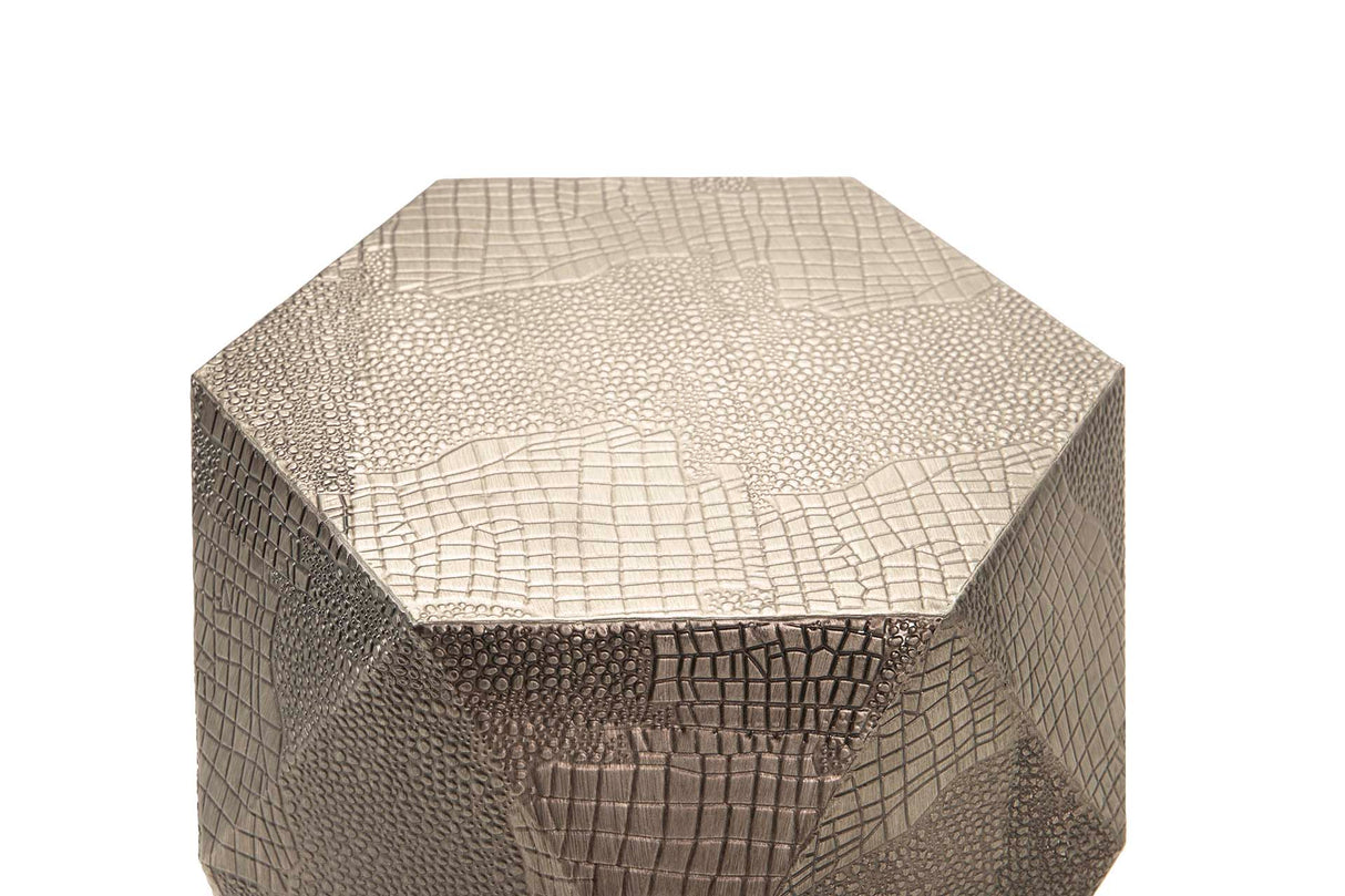 MESA AUXILIAR METAL CHAMPAGNE 54x47x41 CM