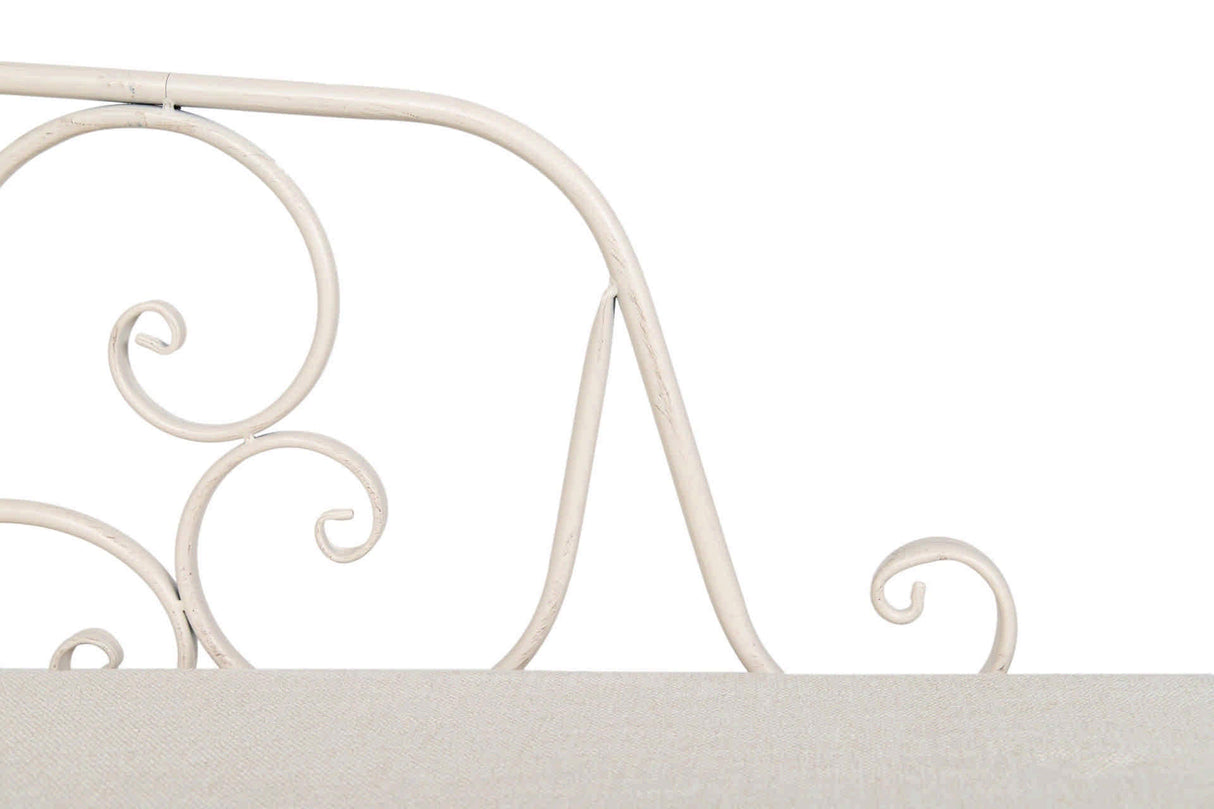 Forja Bank avec coussin antique blanc 110x40x85 cm