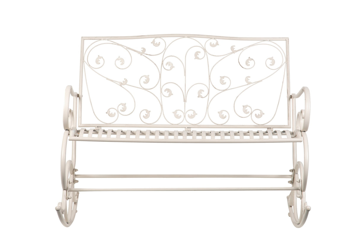 BANCO FORJA BLANCA ANTIQUE 110x66x95 CM