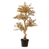 ARBOL BONSAI DORADO CON MACETA 75x50x120 CM