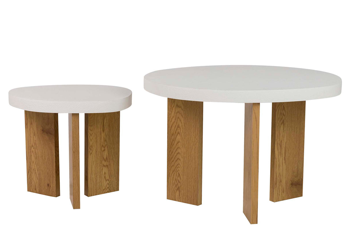 Setzen Sie 2 MDF -Tabellen 70x50x40 / 46x36x48 cm
