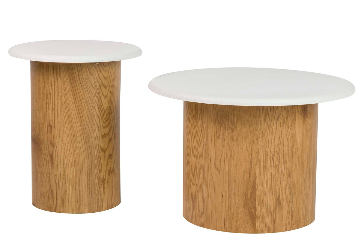 Setzen Sie 2 MDF -Tabellen 60x60x41 40x40x48 cm