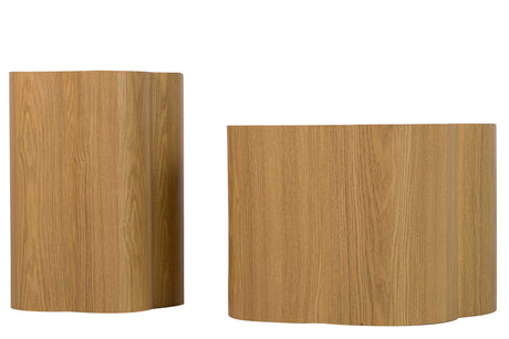 SET 2 MESAS MDF MARRON 59x59x41 40x40x52CM