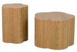 Setzen Sie 2 MDF -Tabellen braun 59x59x41 40x40x52 cm