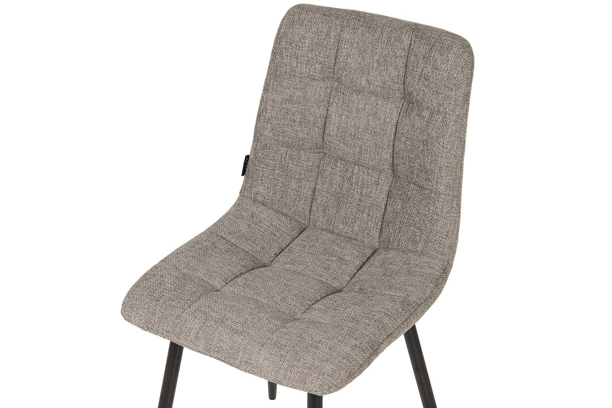 SILLA METAL POLIESTER GRIS NEGRO 48x56x80 CM