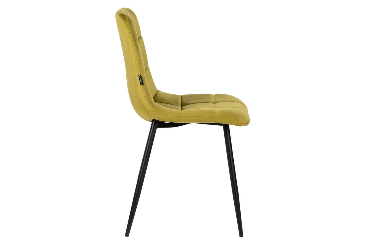 SILLA METAL VELVET VERDE NEGRO 48x56x80 CM