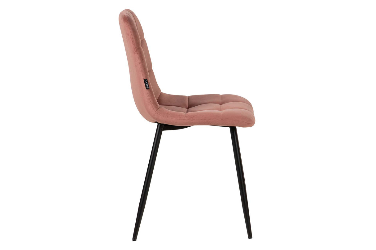 SILLA METAL VELVET ROSA NEGRO 48x56x80 CM