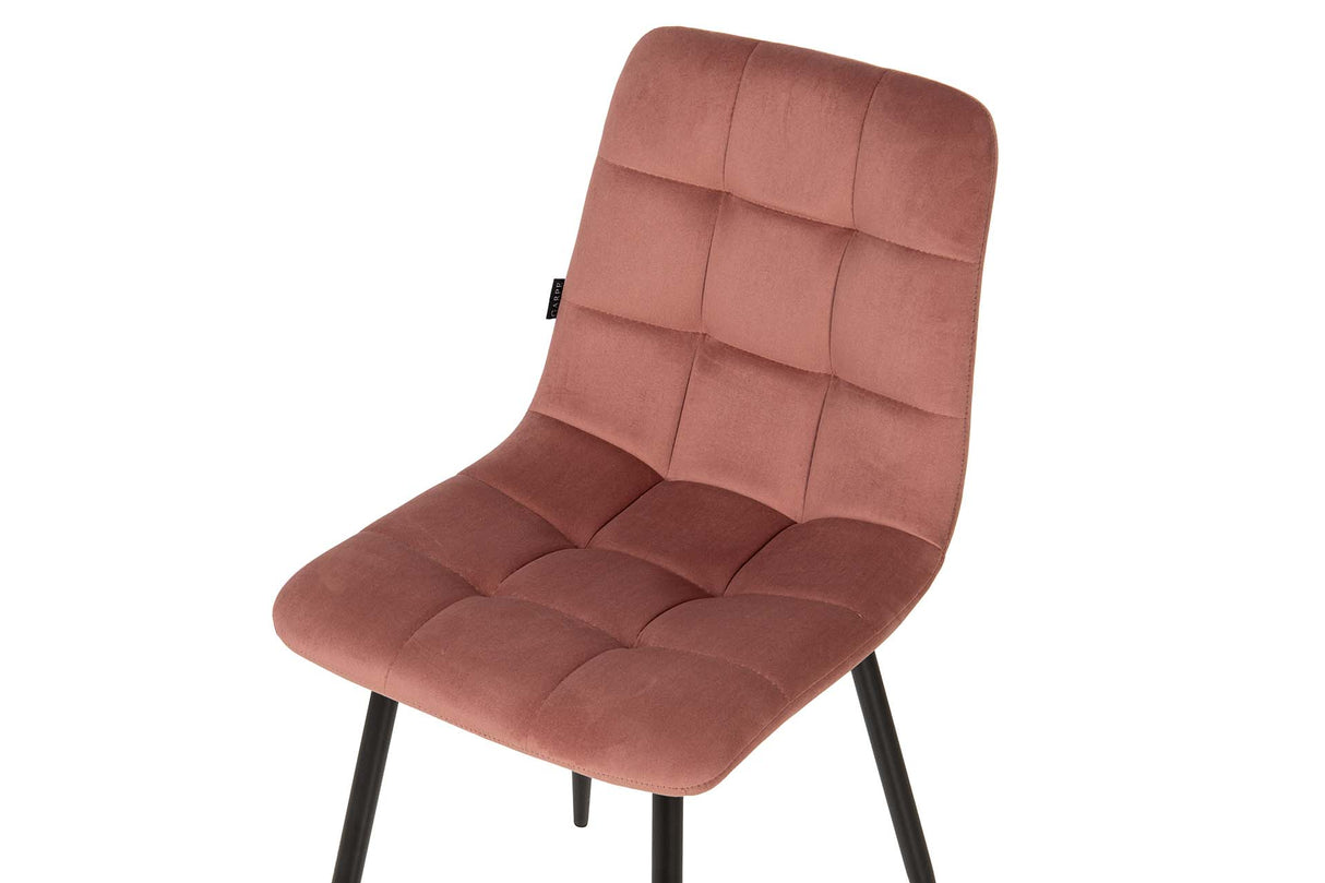 SILLA METAL VELVET ROSA NEGRO 48x56x80 CM