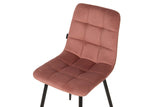 SILLA METAL VELVET ROSA NEGRO 48x56x80 CM