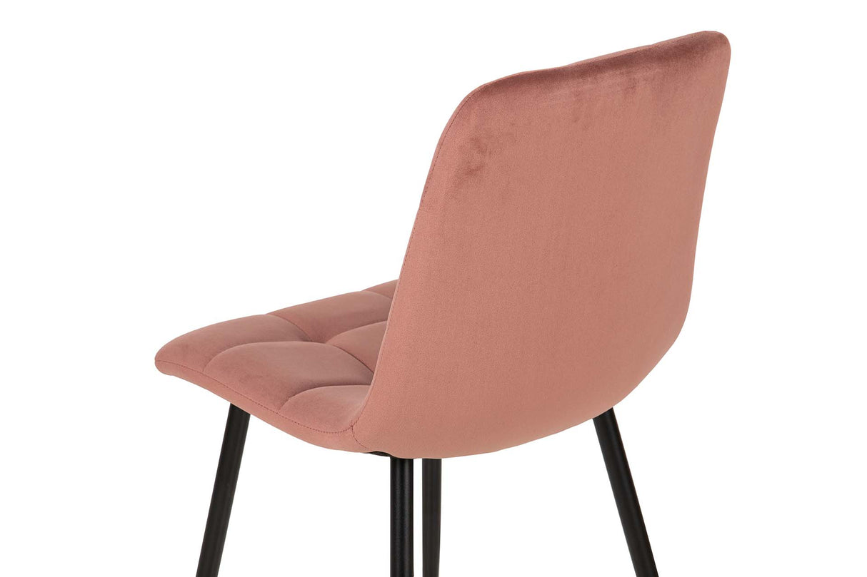 SILLA METAL VELVET ROSA NEGRO 48x56x80 CM