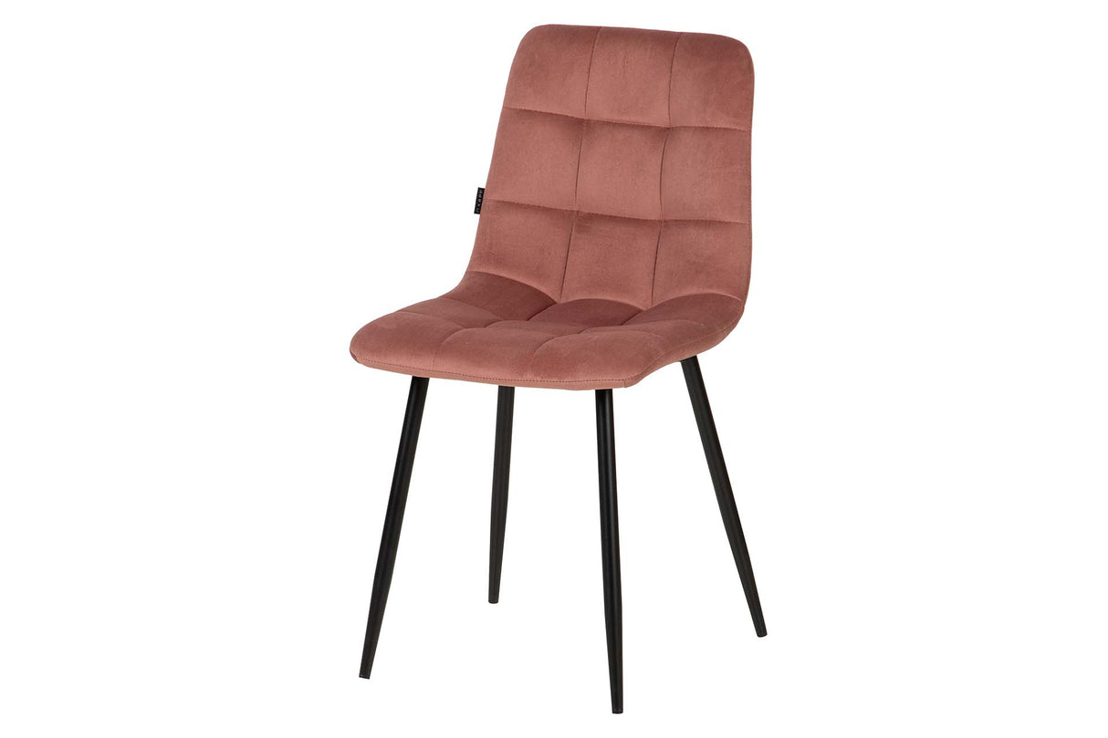 SILLA METAL VELVET ROSA NEGRO 48x56x80 CM