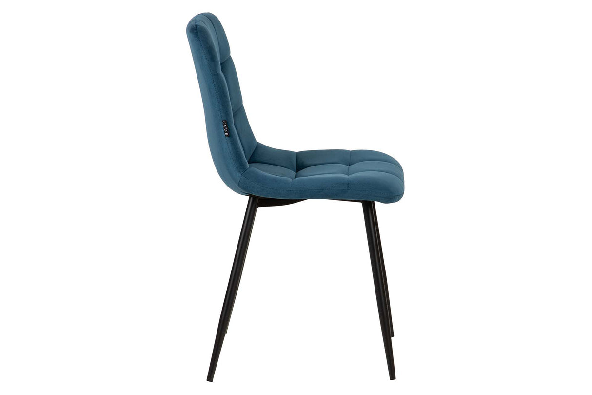SILLA METAL VELVET AZUL NEGRO 48x56x80 CM