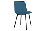SILLA METAL VELVET AZUL NEGRO 48x56x80 CM